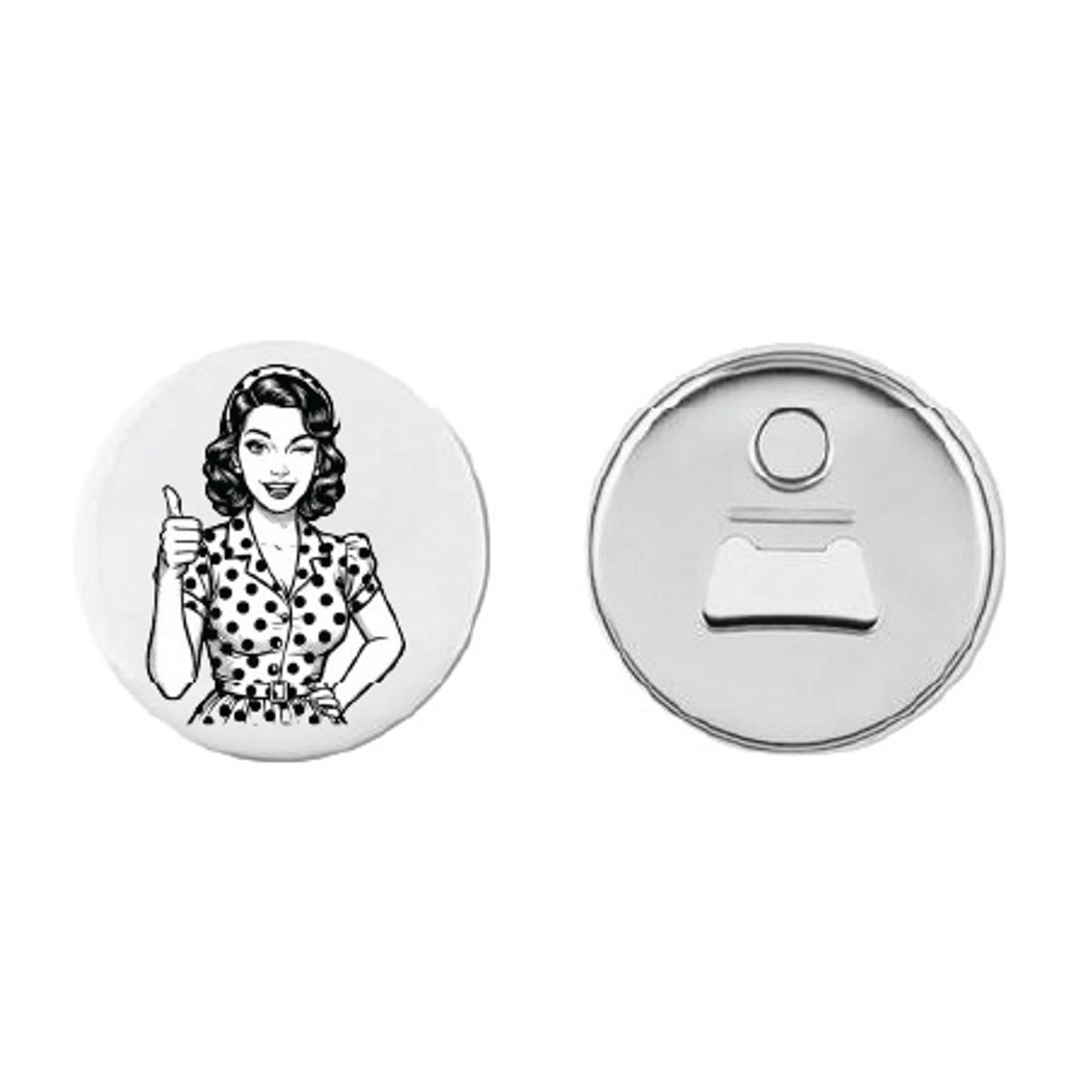 Pin Up Thumbs up Button 55mm, Velg alternativ i menyen