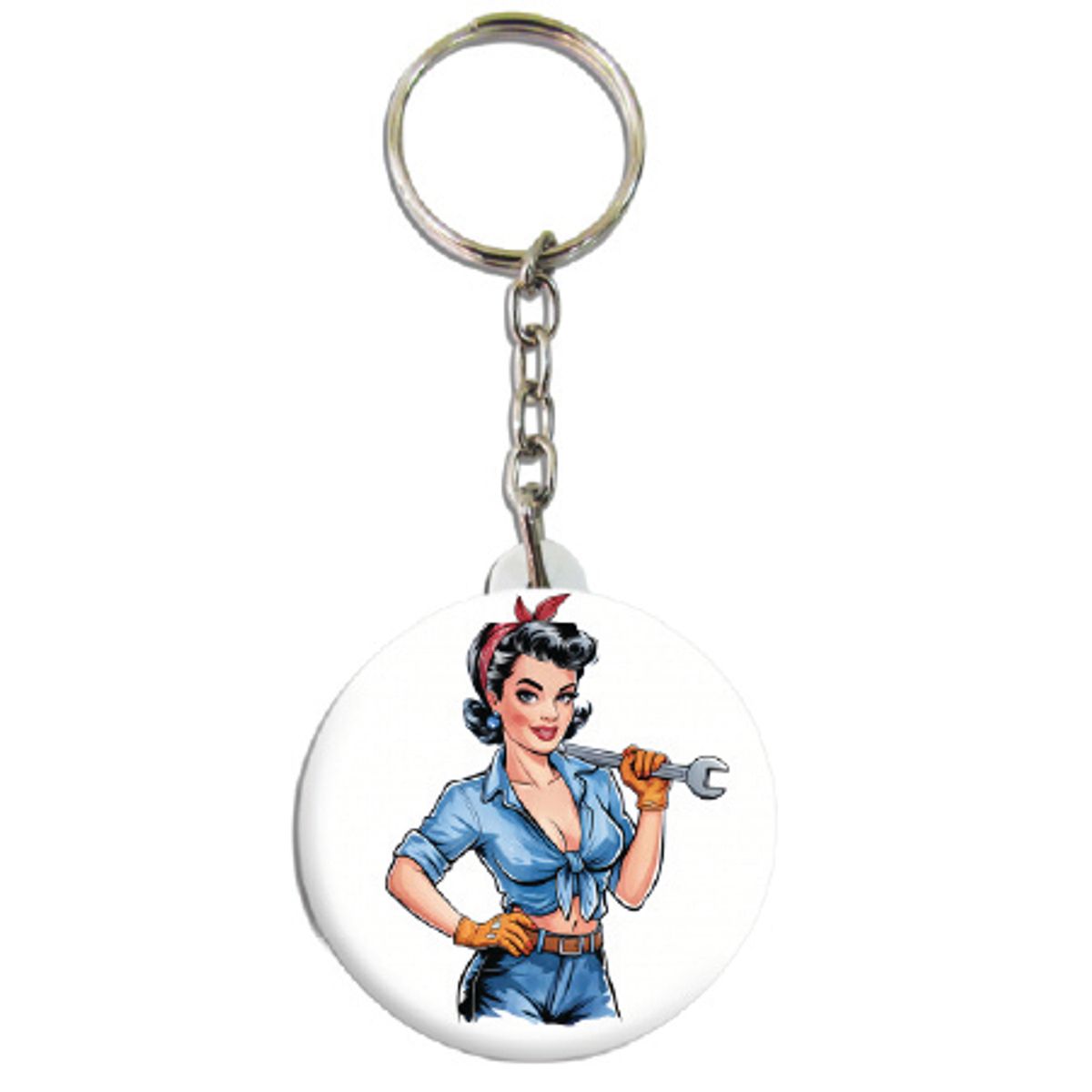 Pin Up Girl/m Fastnøkkel Button 55mm, Velg alternativ i menyen