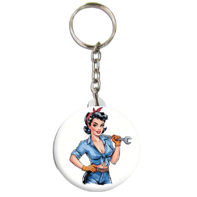 Pin Up Girl/m Fastnøkkel Button 55mm, Velg alternativ i menyen