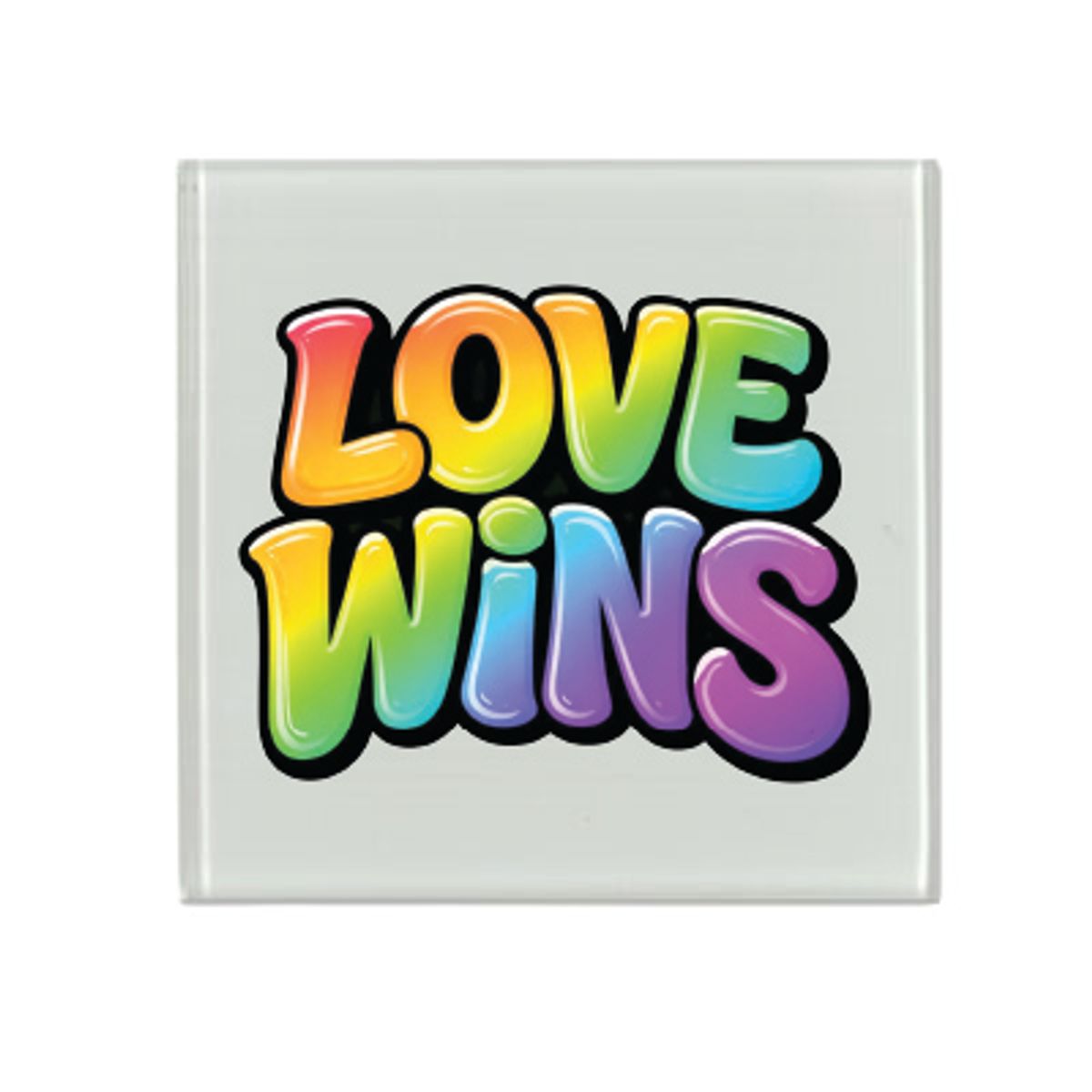 Dekorative ØL/ Glassbrikker Love Wins