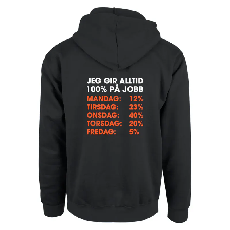 Jeg gir alltid 100% - hettegenser