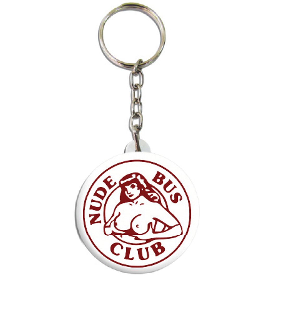 Nude Bus Club Rød Button t 55mm, Velg alternativ i menyen