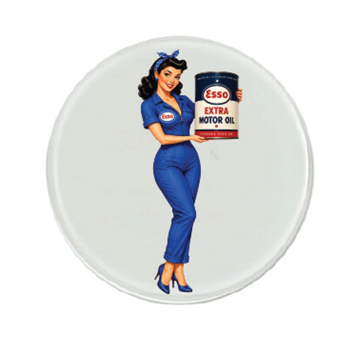 Dekorative ØL/ Glassbrikker Retro Esso Dama